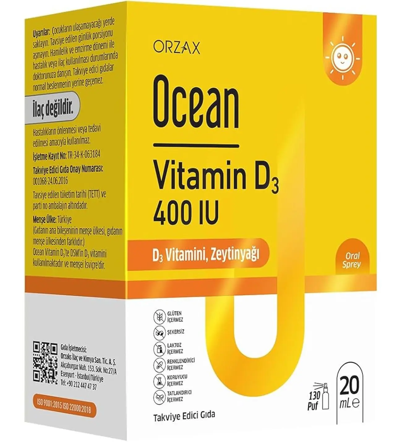 Ocean Vitamin D3 400 IU Oral Sprey 20 ml