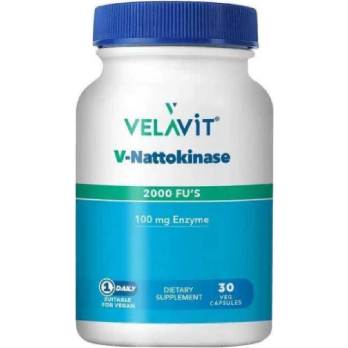 Velavit V-Nattokinasse 2000 Fu's 100 mg Enzyne 30 Kapsül